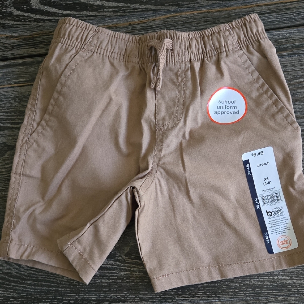 Wonder Nation Tan Casual Shorts Elastic Waist